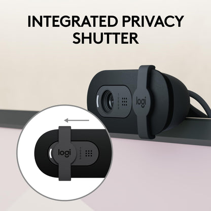 Logitech Brio 101 Full HD 1080p Webcam for Meetings, Streaming, Desktop, Laptop, PC - Built-in Mic, Shutter, Works with Zoom, Microsoft Teams, Nintendo Switch 2’s New GameChat Mode, USB-A,-Black - Available at All In One Marketplace Canada