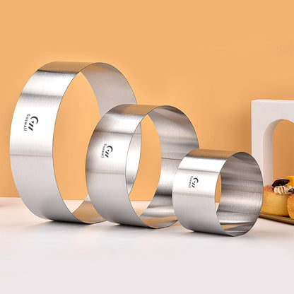 Guowall 4/6/8 inch Cake Rings for Baking Stainless Steel Mousse Ring Mold 3 Sizes Round Pastry Biscuit Cutter - Height 6 cm 🍁 All In One Marketplace Canada