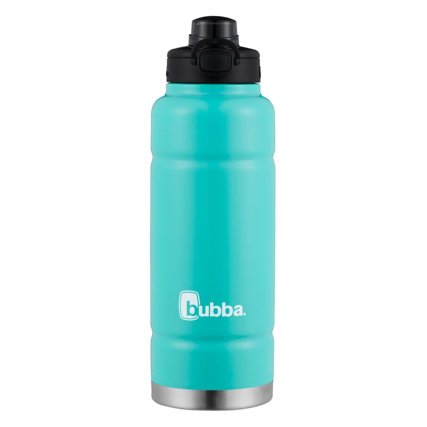 bubba Trailblazer Stainless Steel Water Bottle with Push Button Lid, 40 oz (1.18 L), Vacuum-Insulated, Rubberized Island Teal bubba