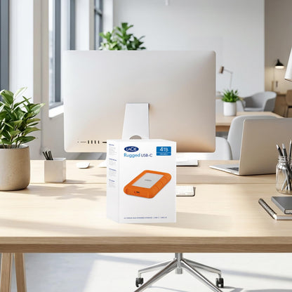 LaCie Rugged USB-C 4TB External Hard Drive Portable HDD – USB 3.0, Drop Shock Dust Rain Resistant Shuttle Drive, for Mac and PC Computer Desktop Workstation Laptop, 1 Month Adobe CC (STFR4000800)