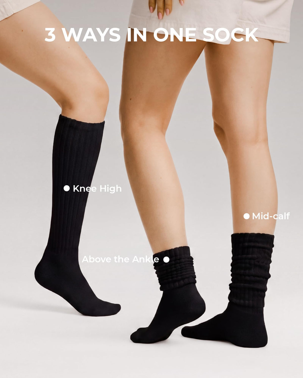 Fitrell Slouch Socks for Women, Knee High Scrunch Tube Boot Socks 3 Pairs 🍁 All In One Marketplace Canada