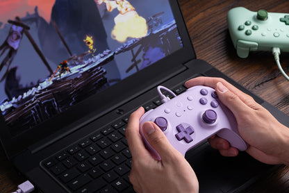 8BitDo Ultimate 2C Wired Controller for Windows PC and Android, with 1000Hz Polling Rate, Hall Effect Joysticks and Hall Triggers, and Remappable L4/R4 Bumpers (Purple)