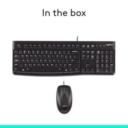 Logitech MK120 Full Size Wired Keyboard and Mouse Combo - Black