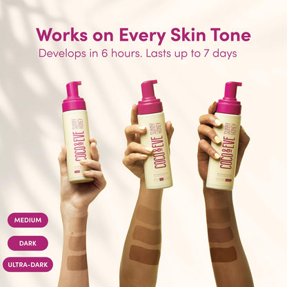 Coco & Eve Self Tanner Mousse - All Natural Sunless Tanning Mousse | Instant Self Tanning Lotion with Bali Bronzer | Sunny Honey Bali Bronzing Kit (Dark) - Available at All In One Marketplace Canada
