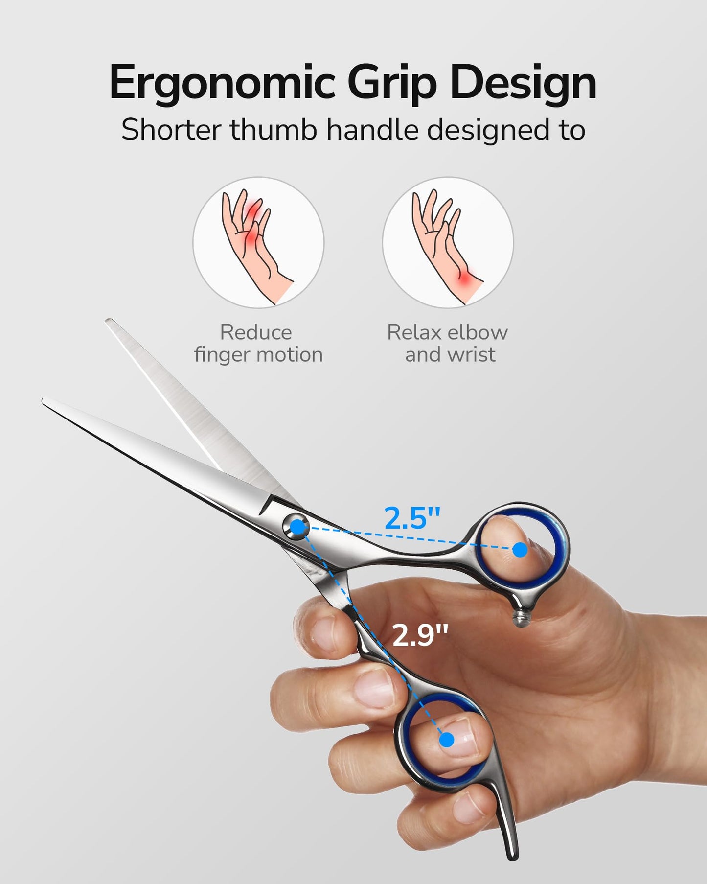 Hair Cutting Scissors, ULG Professional Hair Scissors 6.5 inch Right-Hand Razor Edge Barber Shears Salon Hair Cutting Shears Made of Japanese Stainless Steel, Hand Sharpened Blue - Available at All In One Marketplace Canada