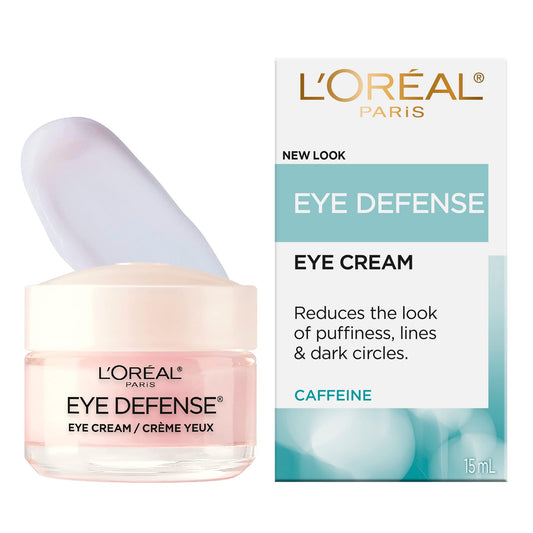 L'Oreal Paris Caffeine Eye Cream, with Hyaluronic Acid and Caffeine to Reduce look of Under Eye Wrinkles and Reduce Appearance of Puffiness, For Sensitive Skin, 15ml - Available at All In One Marketplace Canada