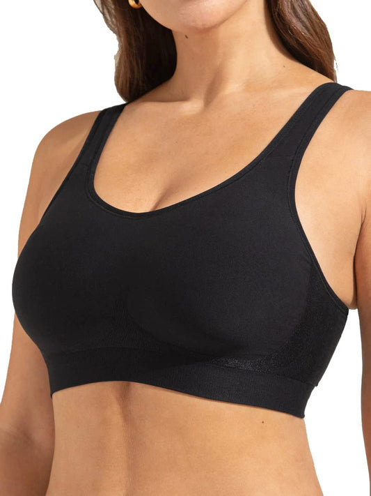 SHAPERMINT Wireless Bras for Women - Full Support Seamless Bralette, Compression Sports Bra, Plus Size Minimizer Bras, Padded Wirefree Bra for Women Black