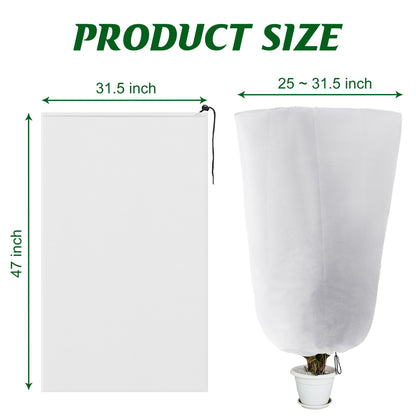 47" X 31.5"Winter Drawstring Plant Covers - 3 Packs Warm Plant Protection Cover Bags, Frost Cloth Blanket Protecting Fruit Tree Potted Plants from Freezing Animals Eating 🍁 All In One Marketplace Canada