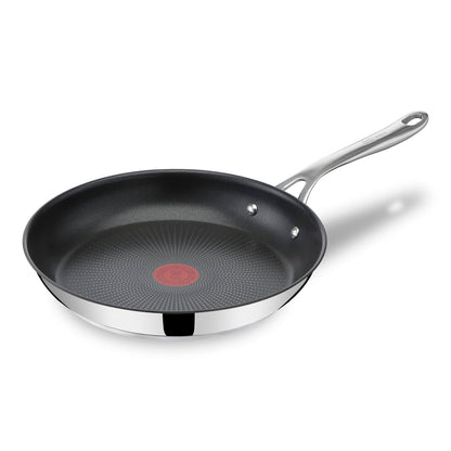 Jamie Oliver by Tefal Nonstick Coated Stainless Steel Pan 11-Inch, Induction Compatible, Oven Safe up to 500°F, Chef's Stainless Steel Skillet, Non Stick Frying Pans, Silver T-Fal