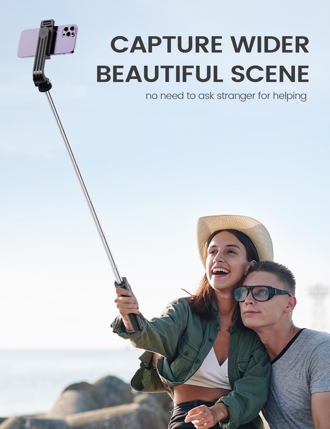 ANXRE Extendable Selfie Stick with Wireless Remote - Available at All In One Marketplace Canada