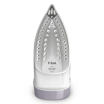 T-Fal Virtuo Steam Iron for Clothes with Retractable Cord, Portable Iron and Steamer for Clothes, Ceramic Nonstick Soleplate, 1500 Watts, Anti-Drip, Auto-Off, Scratch Resistant, Grey - Available at All In One Marketplace Canada