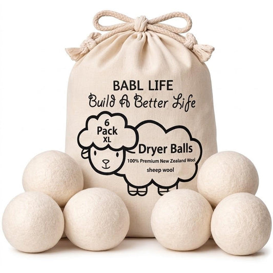 Updated Version(Made of The Latest Shearing) Wool Dryer Balls Pack of 6 XL,Premium Reusable New Zealand Natural Fabric Softener,Saves Drying Time, Handmade Dryer Balls… - Available at All In One Marketplace Canada