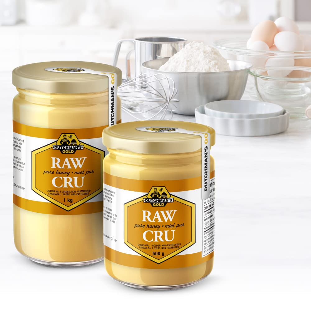 Dutchman's Gold Raw Honey | 100% Canadian Unpasteurized & Cold-Processed | Naturally Creamy & Spreadable | Contains Bee Pollen, Royal Jelly & Beeswax | Made in Canada | 3 kg