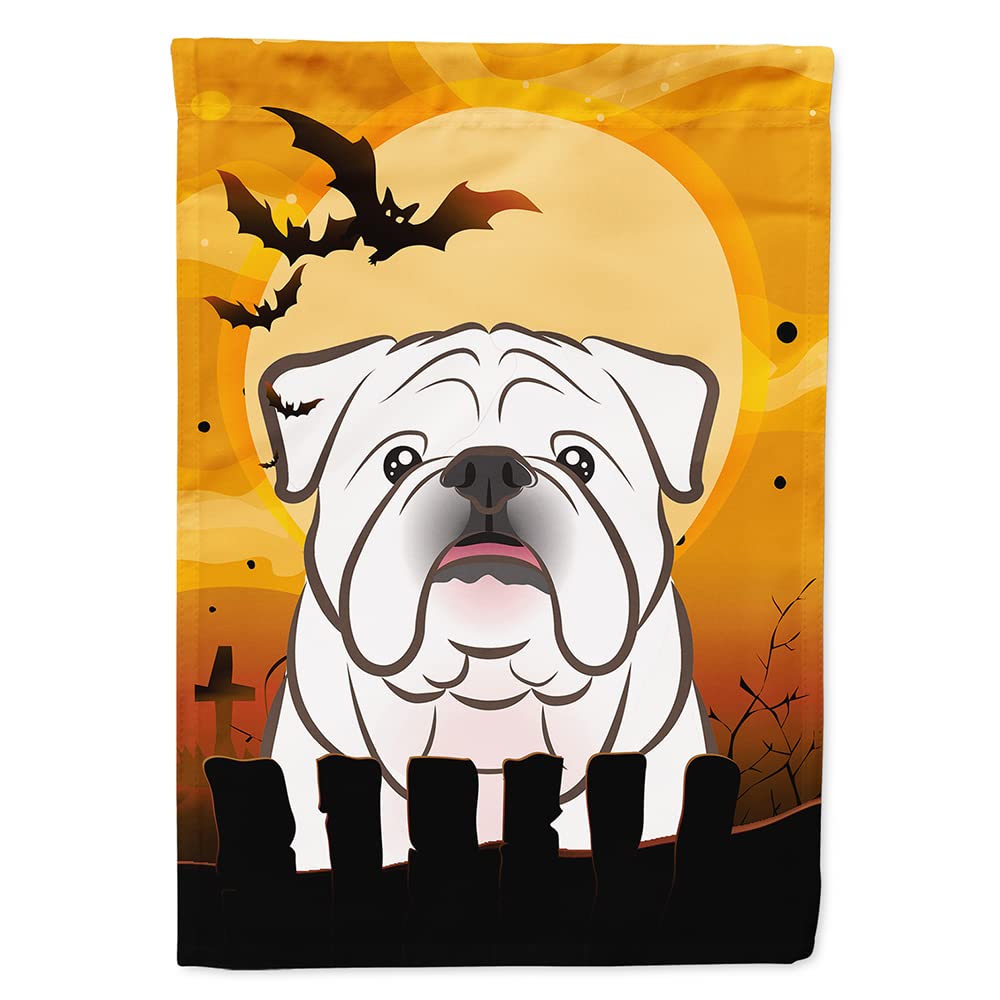 Drapeau de maison en toile Caroline's Treasures BB1778CHF avec bouledogue anglais blanc d'Halloween, multicolore, grand