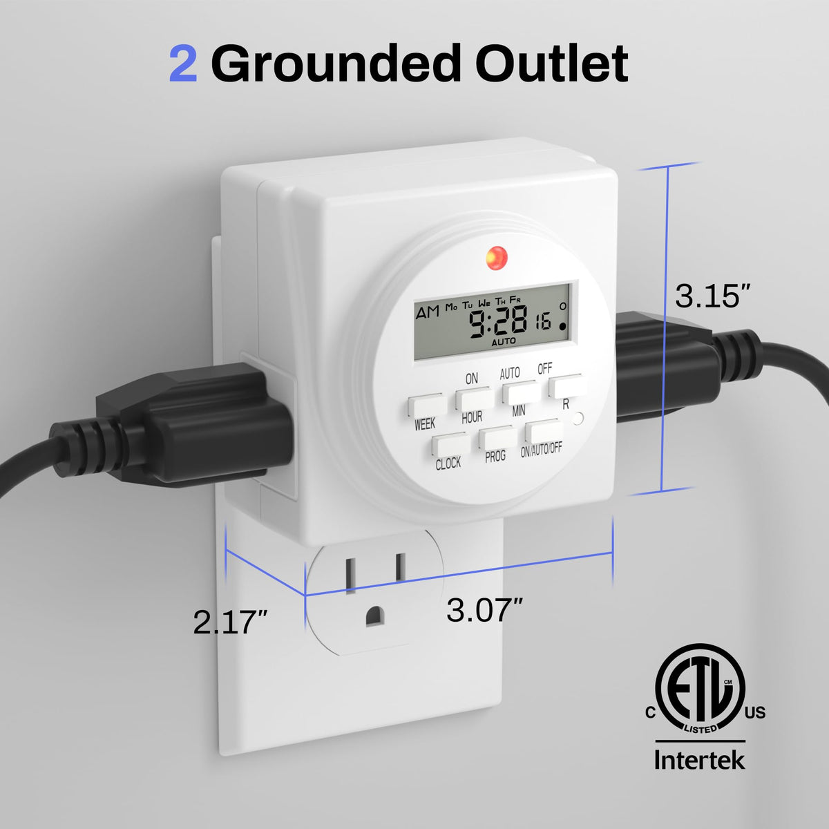 BN-LINK Indoor 7-Day Programmable Digital Timer Outlet, 2 Outlets, 1 Pack 🍁 All In One Marketplace Canada