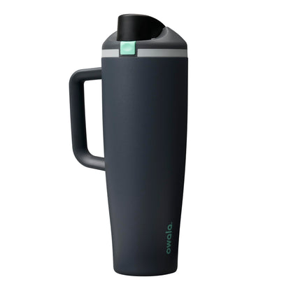 Owala FreeSip Tumbler Insulated Stainless Steel Water Bottle with Built-in Straw and Side Handle, for Travel, Work, School, and Sports, 40oz, BPA Free, Leak Proof, Foggy Tide Owala