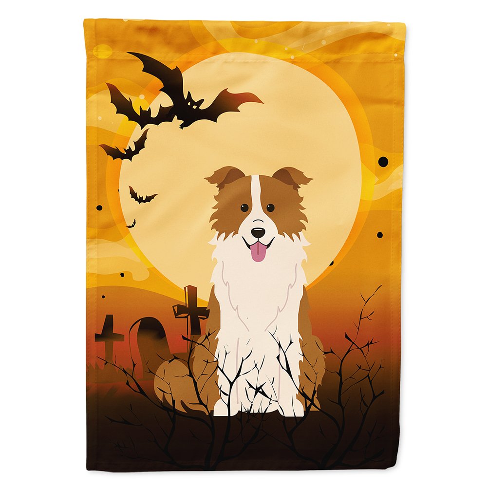 Caroline's Treasures BB4385CHF Halloween Border Collie Red White Flag Canvas House Size, Large, Multicolor