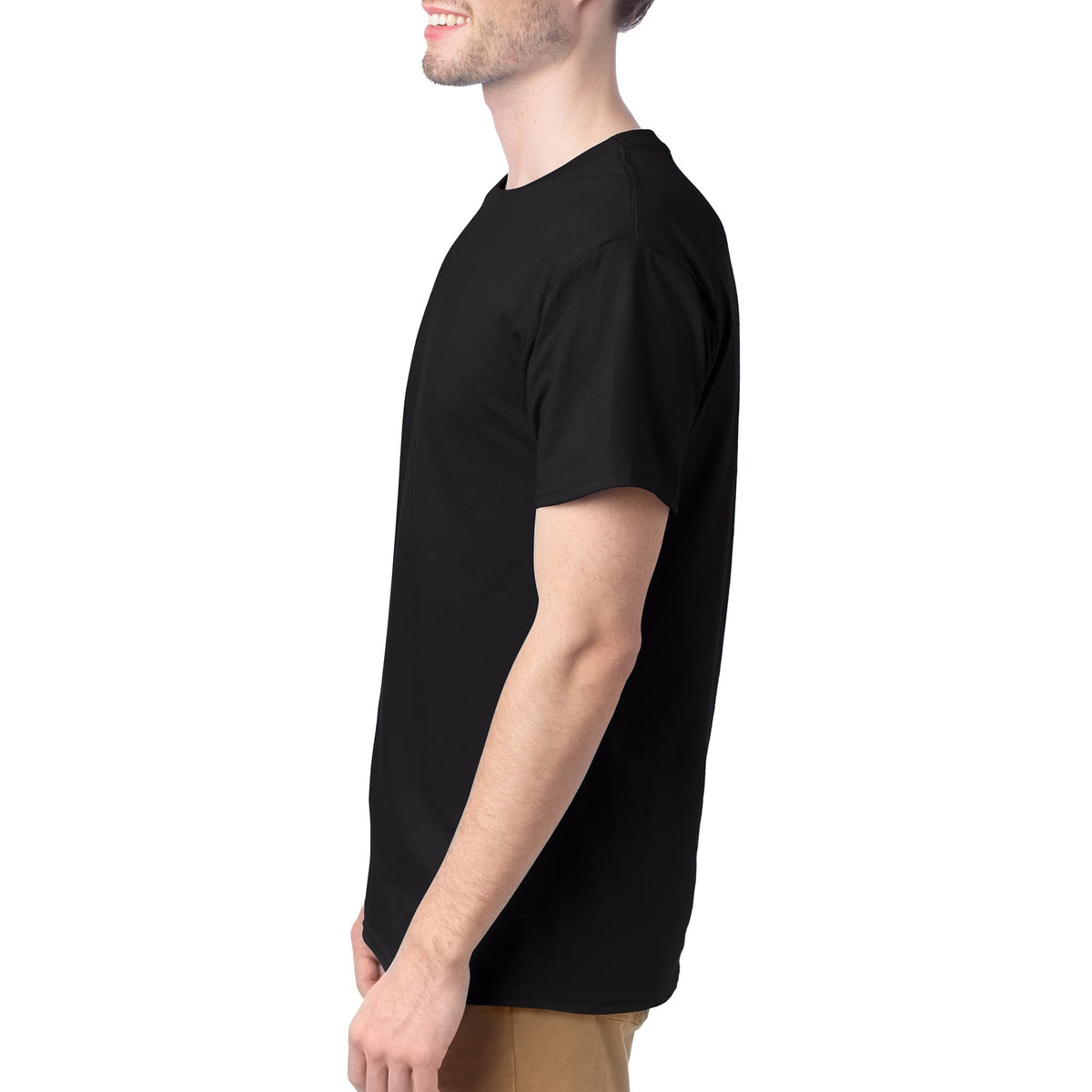 Hanes Men's Short Sleeve Comfort Soft T-Shirt, Black, Medium (Pack of 4)