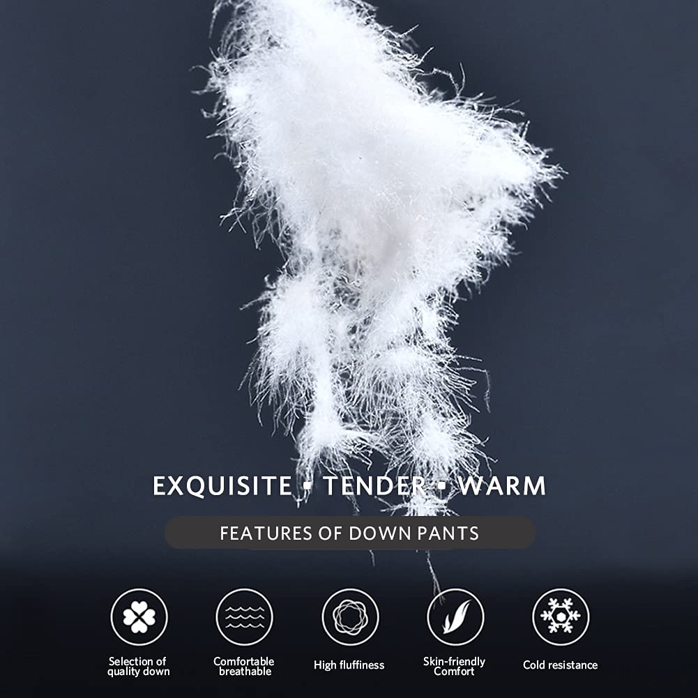 Tapasimme Men, Women Winter Warm Loose Utility Down Pants Sassy High Waisted Nylon Compression Snow Trousers (Large, Black) 🍁 All In One Marketplace Canada