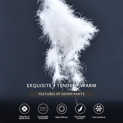 Tapasimme Men, Women Winter Warm Loose Utility Down Pants Sassy High Waisted Nylon Compression Snow Trousers (Large, Black) 🍁 All In One Marketplace Canada