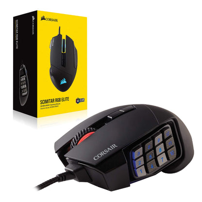 Corsair Scimitar RGB Elite Gaming Mouse for MOBA, MMO - 18,000 DPI - 17 Progammable Buttons - iCUE Compatible - Black 🍁 All In One Marketplace Canada