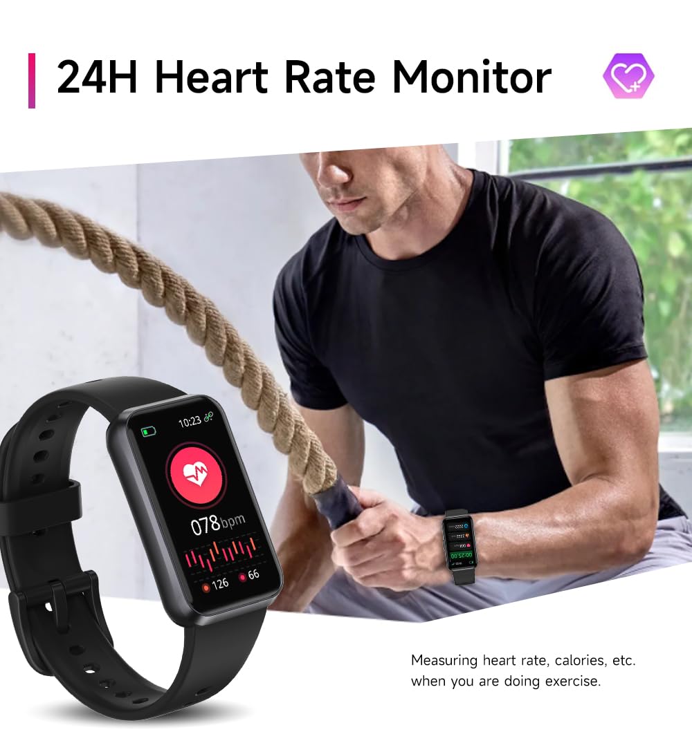 USMECBL Fitness Tracker, Blood Oxygen Heart Rate Sleep 24/7 Health Monitor/Calorie Steps Counter Pedometer Activity Smart watchs/Notifications for Android/iOS Men Women - Available at All In One Marketplace Canada