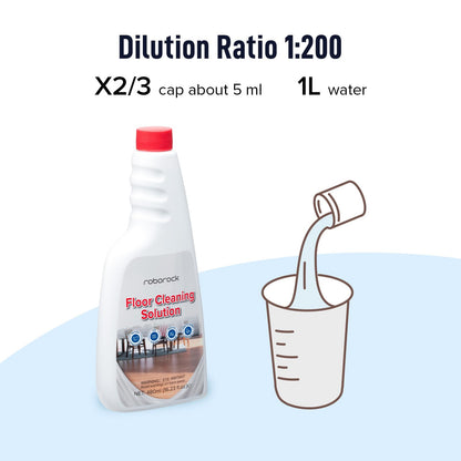 roborock Official Floor Cleaning Solution, Floor Cleaner for Hardwood Tile Hardfloor, Compatible Robot Vacuums with Mopping and Wet Dry Vacuum, 16.2 FL OZ, Dilution Ratio 1:200 - Available at All In One Marketplace Canada