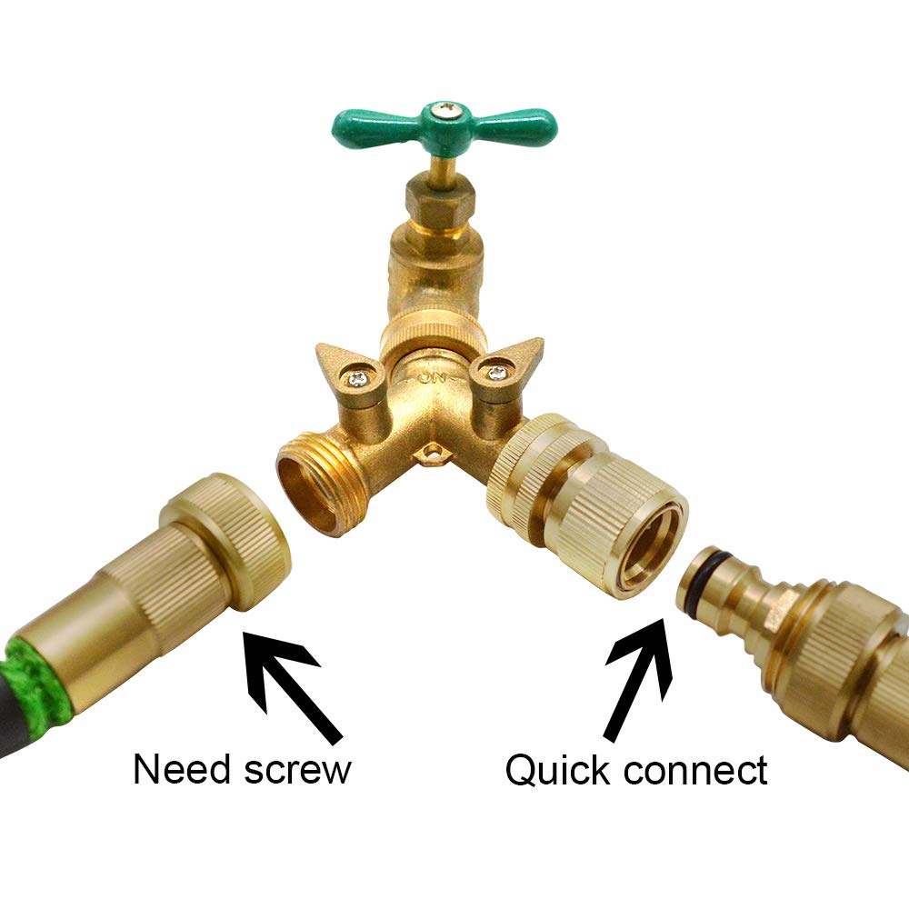 HQMPC Garden Hose Quick Connect Solid Brass Quick Connector Garden Hose Fitting Water Hose Connectors 3/4 inch GHT (2SETS) 🍁 All In One Marketplace Canada