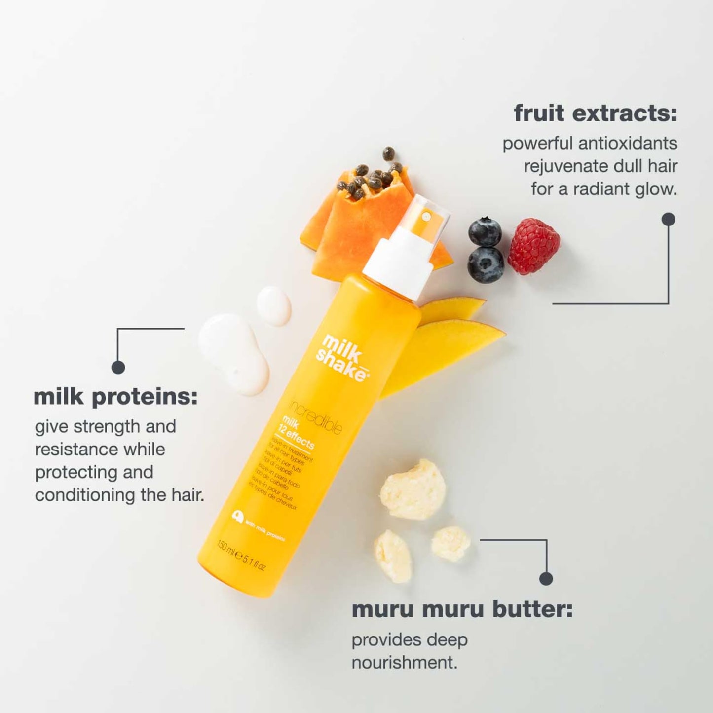 milk_shake Incredible Milk - Leave-In Hair Treatment for All Hair Types | Renews Detangles and Repairs Damaged Hair | 5.1 fl oz (150 ml) - Available at All In One Marketplace Canada