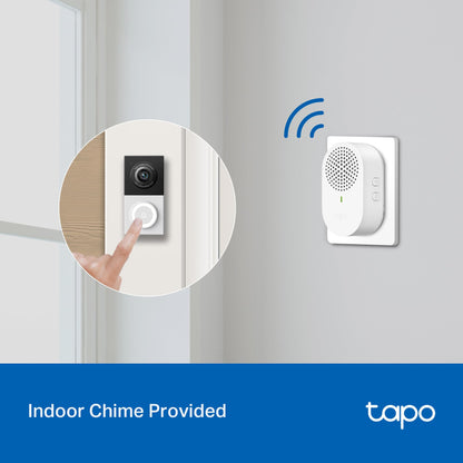 Tapo TP-Link Smart Video Doorbell Camera Wired, 2K 5MP, Color Night Vision, 180° Ultra-Wide FOV, 2-Way Audio, Free AI Detection, Cloud & SD Card Storage, Works w/Alexa & Google Home, D130 - Available at All In One Marketplace Canada