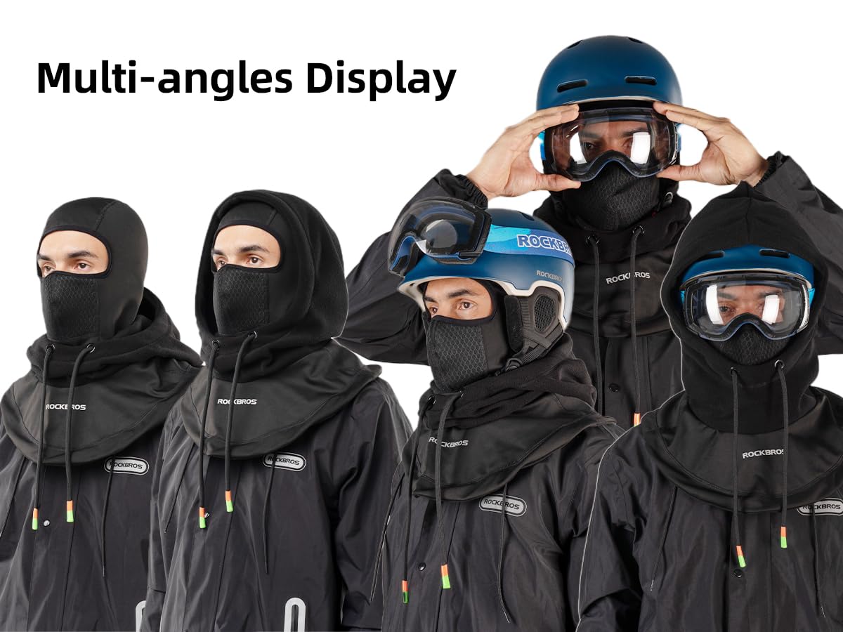 ROCKBROS Ski Mask Thermal Fleece Balaclava for Cold Weather Winter Black 🍁 All In One Marketplace Canada