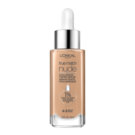 L’Oréal Paris True Match Nude Hyaluronic Foundation, Tinted Face Serum Foundation with Hyaluronic Acid for Lightweight Coverage and Instant Hydration, Radiant Finish - Medium, 30 mL 🍁 All In One Marketplace Canada L'Oreal Paris