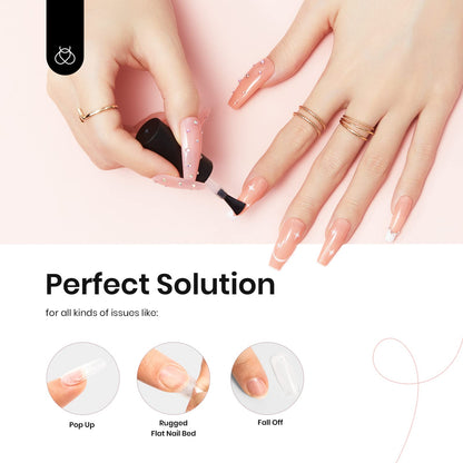 beetles Gel Polish 2Pcs 15ml Nail Glue Kit for Acrylic Nails, 5 in 1 Super Strong Brush in Nail Gel Glue for False Nails Tips and Gel Nail Polish Led Lamp Required - Available at All In One Marketplace Canada