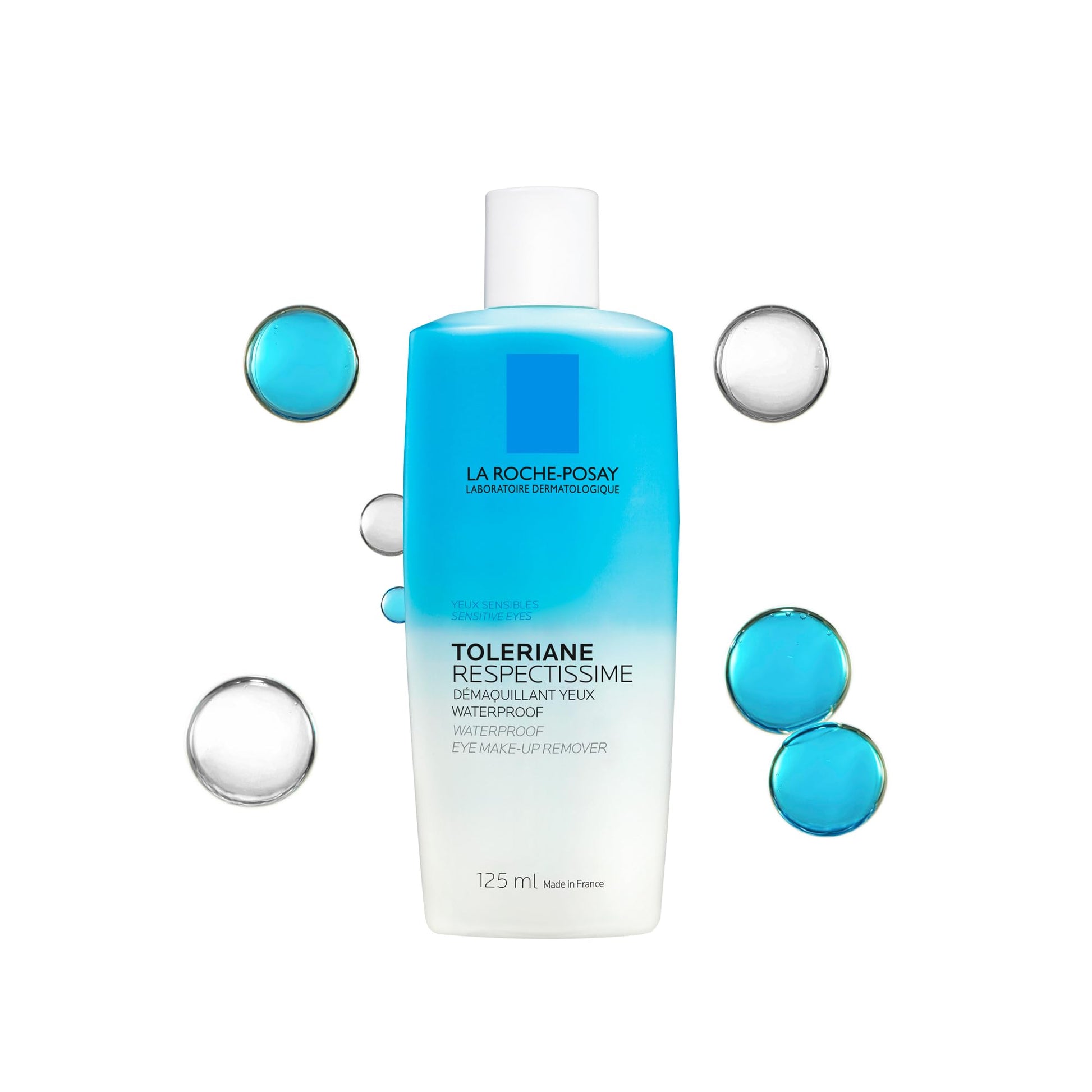 La Roche Posay Waterproof Eye Makeup Remover, Toleriane Respectissime Gentle Makeup Removing Cleanser, Bi-Phase Formula for Sensitive Eyes, Fragrance Free, Recommended by Dermatologists, 125ml La Roche-Posay