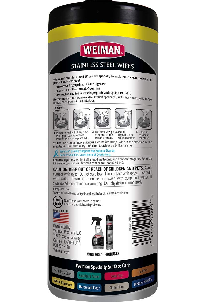 Weiman Stainless Steel Wipes, 30 ct-2 pk - Available at All In One Marketplace Canada