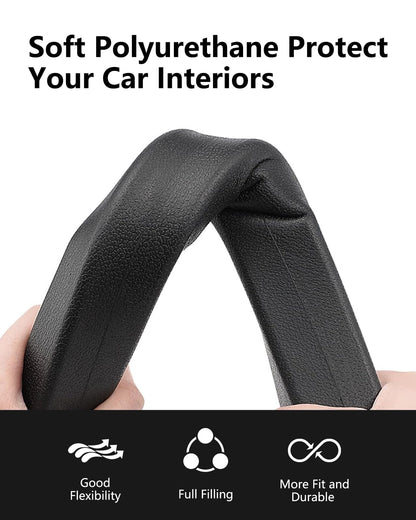 Homaupt Car Seat Gap Filler, 2 Pack PU Leather Fill The Gap Between Seat and Center Console, Seat Crevice Blocker Stop Things from Dropping, Universal Vehicle Interior Accessories Black