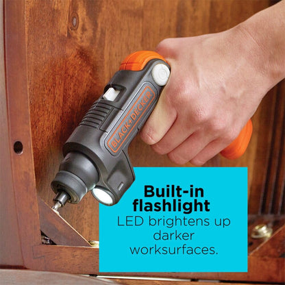 BLACK+DECKER 4V MAX* Cordless Screwdriver with LED Light (BDCSFL20C) BLACK+DECKER