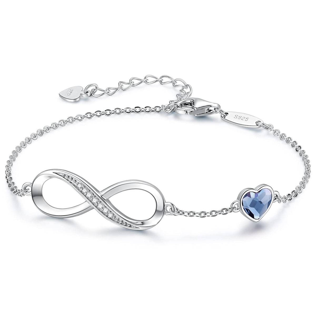 CDE 925 Sterling Silver Infinity Birthstone Bracelet Jewelry Gift for Women 🍁 All In One Marketplace Canada