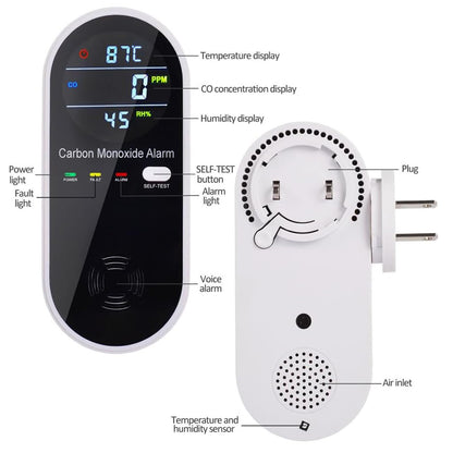 3-in-1 Carbon Monoxide Detector, Carbon Monoxide Detector Plug in Wall with Temperature & Humidity Display, CO Alarm Monitor with Color LCD Display, Accurate & Easy to Install - Available at All In One Marketplace Canada
