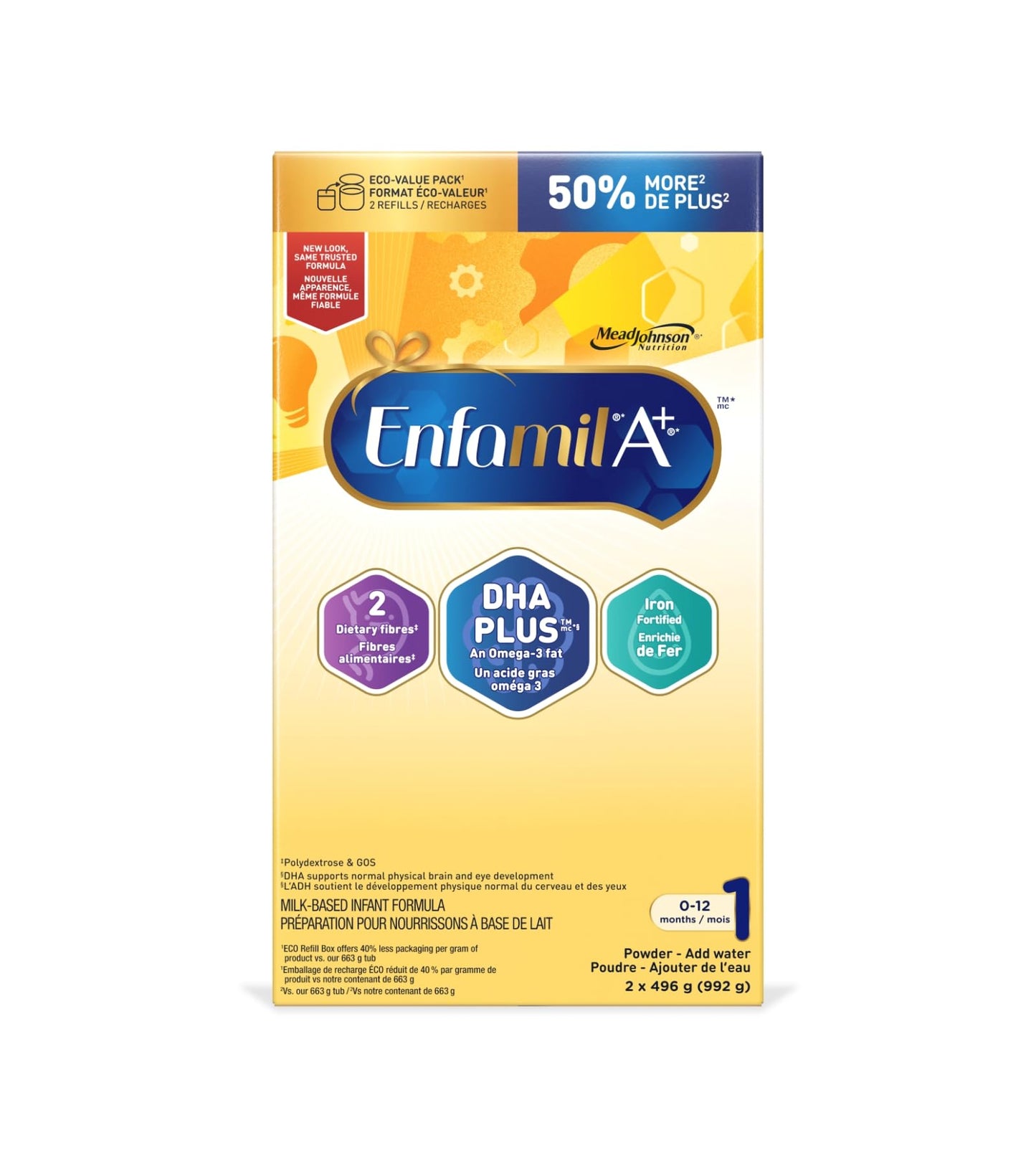 Enfamil A+ Infant Formula Powder Refill, 992g – Brain Development Support for Newborns to 12 Months