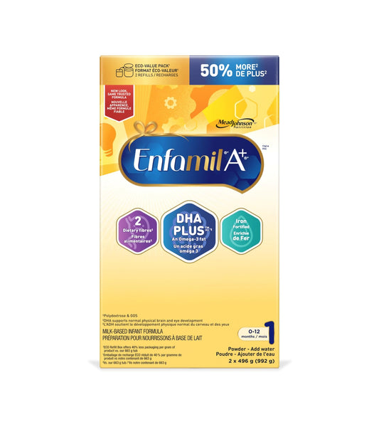 Enfamil A+ Infant Formula Powder Refill, 992g – Brain Development Support for Newborns to 12 Months