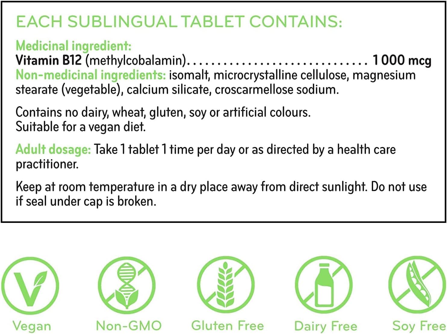Sisu Vitamin B12 1000 mcg Methylcobalamin Sublingual Tablets, Unflavoured, 180 Tablets, Supports Energy Metabolism and Red Blood Cell Formation - Available at All In One Marketplace Canada