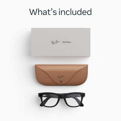 Ray-Ban Meta (Gen 2); Wayfarer; Matte Black | Smart AI Glasses for Men; Women — 2X Battery Life — 3K Ultra HD Resolution and 12 MP Wide Camera; Audio; Video — Clear Lenses — Wearable Technology