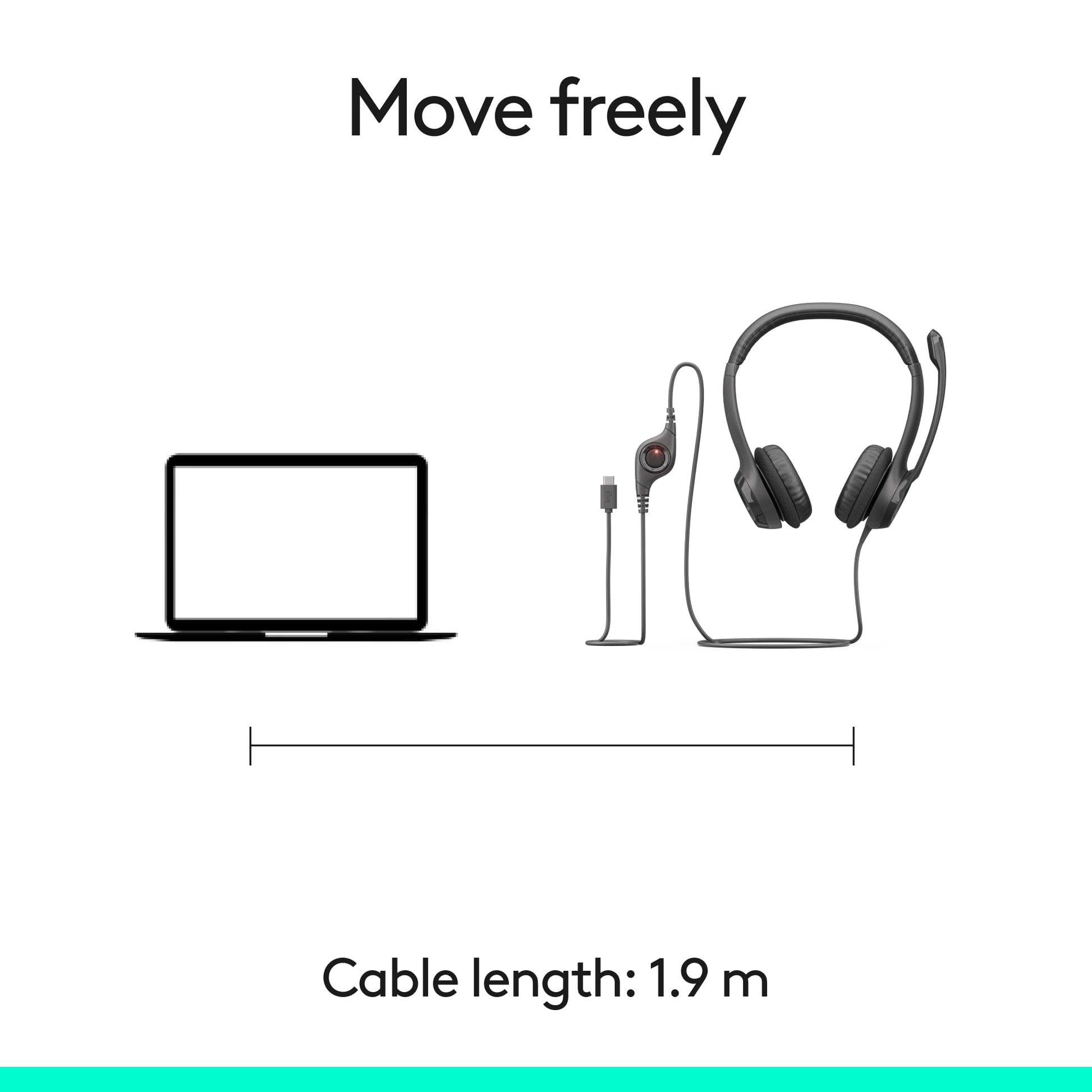Logitech H391 Wired Headset for PC/Laptop, Stereo Headphones with Noise Canceling Microphone, USB-C, in-Line Controls, Works with Chromebook - Graphite - Available at All In One Marketplace Canada