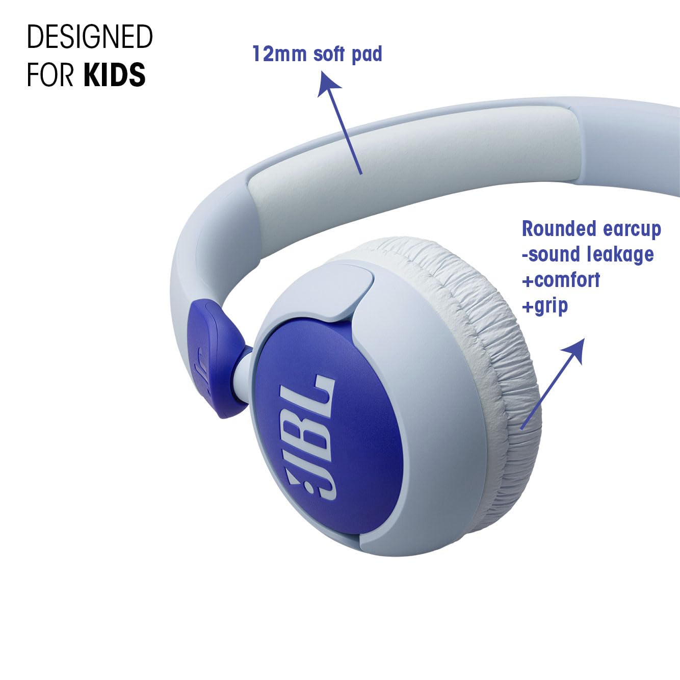 JBL Junior 320 - Wired on-Ear Kids Headphones - Blue