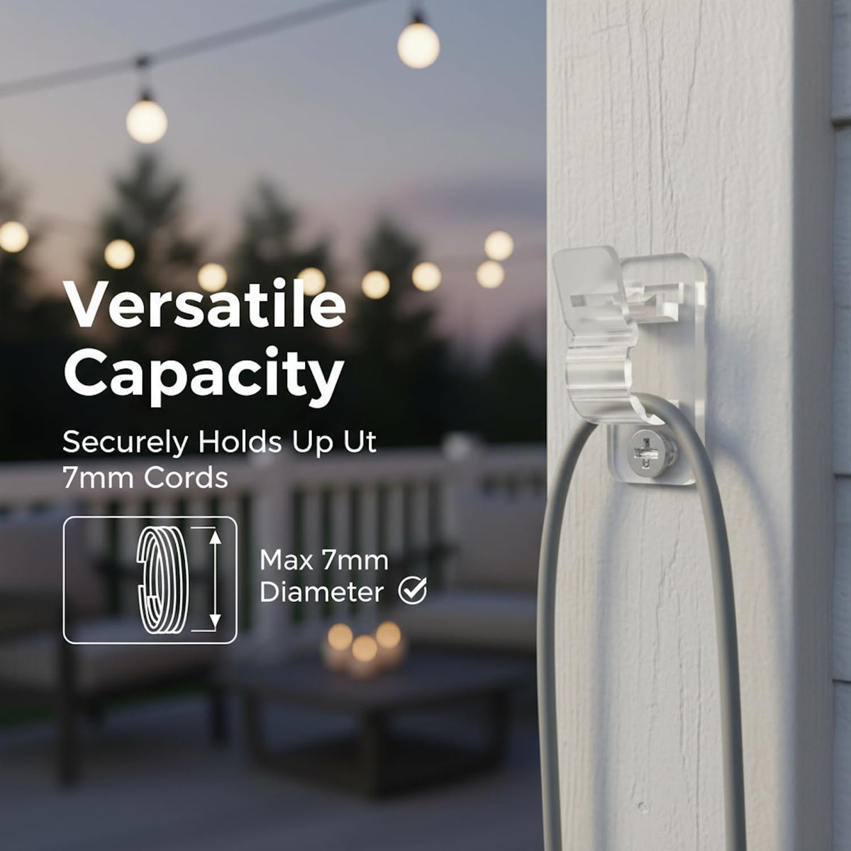 60Pack Clear Outdoor String Light Clips Screw-in Hooks,Garden Hooks,Weatherproof Cable Hangers and Clips for Hanging Fairy Lights for Christmas, Festival,Patio, and Fence Decorations 🍁 All In One Marketplace Canada