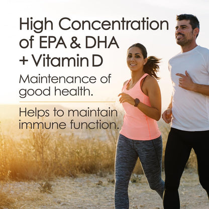 AQUAOMEGA 3X Extra Strength High EPA Fish Oil Omega 3 Supplements, Wild Caught Triple Strength Omega 3 Fish Oil Capsules with EPA, DHA and Vitamin D, Omega3 Supplements Made in Canada,120 Softgels - Available at All In One Marketplace Canada