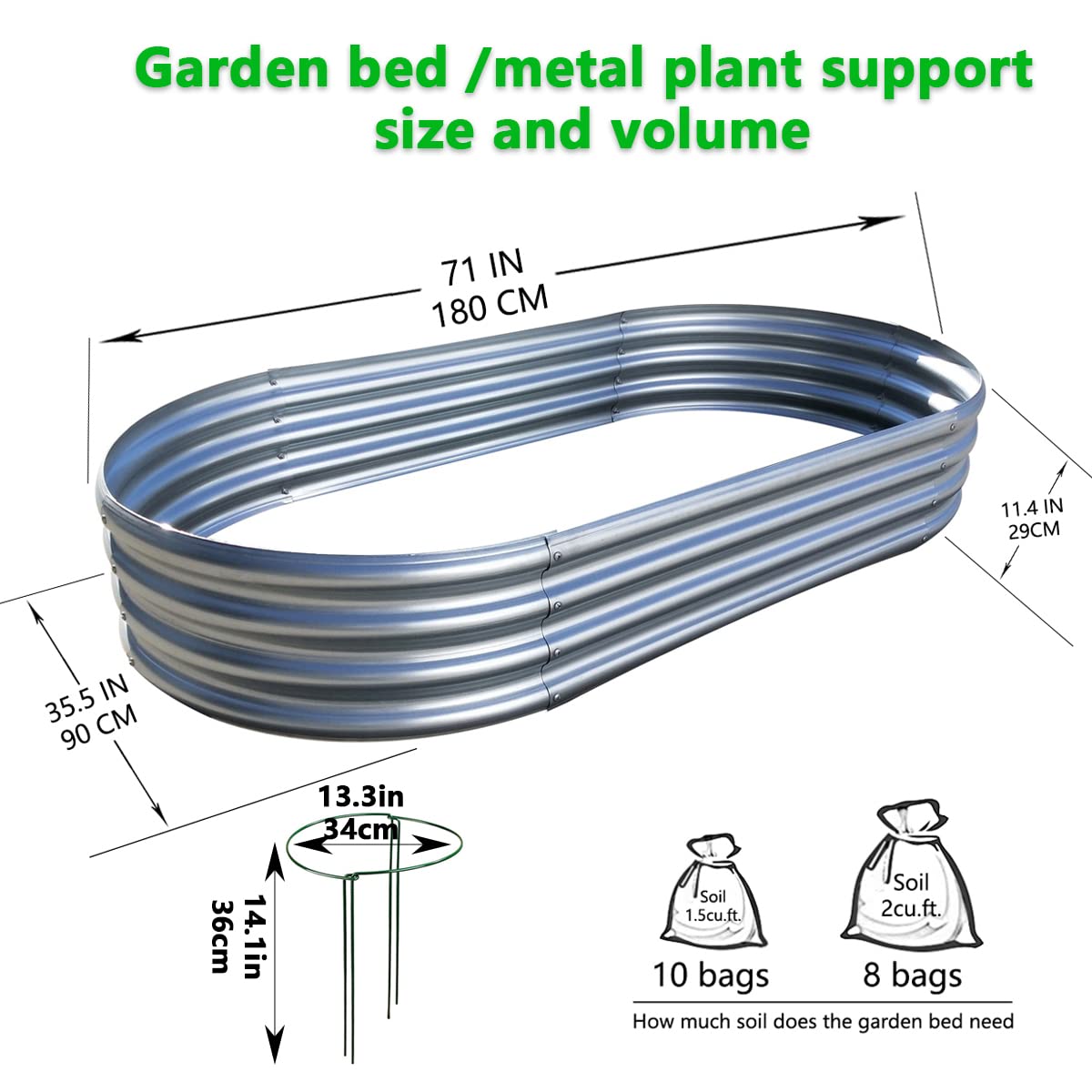 COATTOA Galvanized Raised Garden Bed, Raised Garden Boxes, 2 Pcs 6×3×1ft Outdoor Galvanized Planter Box, Garden Stock Tank Outdoor with Metal Plant Stakes, Garden Beds for Vegetables Planting - Available at All In One Marketplace Canada