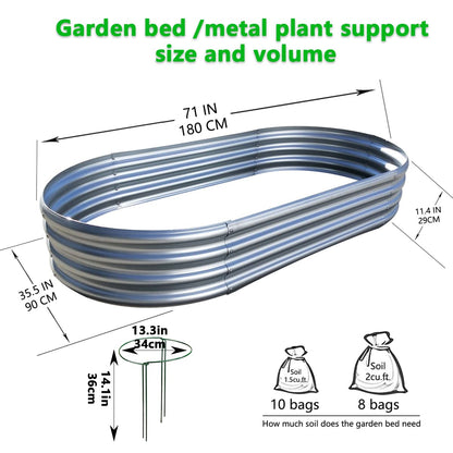 COATTOA Galvanized Raised Garden Bed, Raised Garden Boxes, 2 Pcs 6×3×1ft Outdoor Galvanized Planter Box, Garden Stock Tank Outdoor with Metal Plant Stakes, Garden Beds for Vegetables Planting - Available at All In One Marketplace Canada