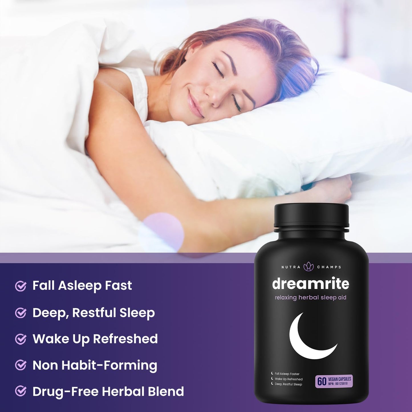 10-in-1 Sleep Aid Supplement– Sleeping Pills with Melatonin, Valerian Root, Chamomile, Lemon Balm, L-Theanine, L-Tryptophan, GABA, Magnesium – Sleep Cycle Support - Available at All In One Marketplace Canada
